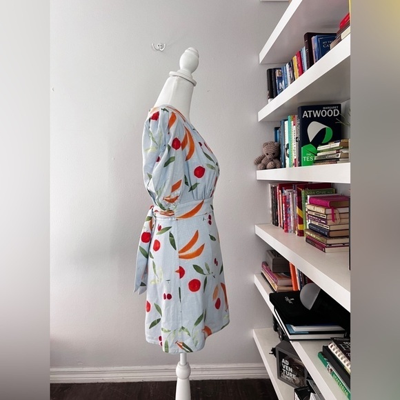 Finders Keepers Mixed Fruit Bowl Calypso Mini Dress Linen Blend Small size 4 - Picture 9 of 16